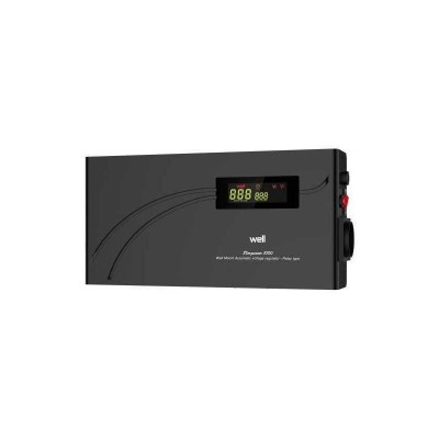 Stabilizator automat de tensiune cu releu 1000VA orizontal Well AVR-REL-SLIMPOWER1000-WL