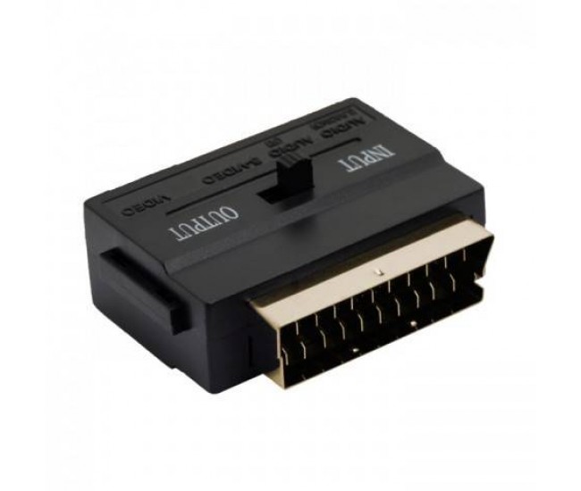 Adaptor 3x RCA si S-vhs la Scart tata aurit