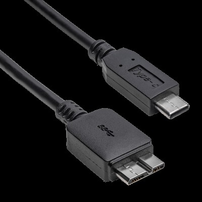 Cablu USB3.0 USB B micro mufa tata - USB type C mufa tata nichelat 1m negru AKYGA AK-USB-44