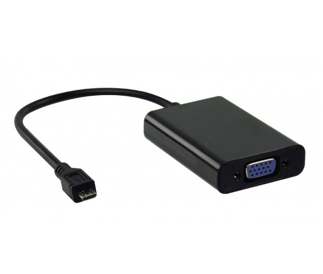 Cablu adaptor MHL micro USB 5 pini - VGA +Jack 3.5 mm 0.2m VALUELINE