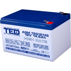Acumulator 12V 14.5A AGM VRLA High Rate 151x98x95mm F2 TED Battery Expert Holland