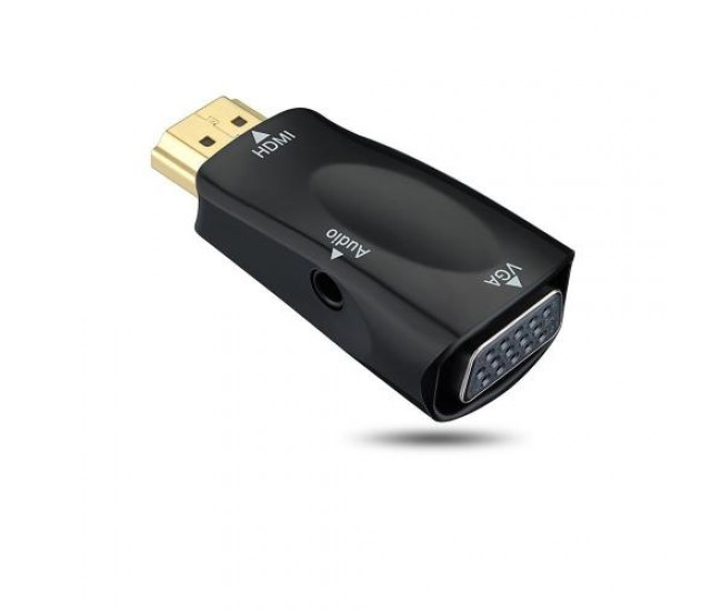 Adaptor HDMI tata la VGA mama cu audio 3.5 mm Jack stereo Well