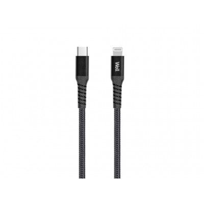 Cablu de date si incarcare USC TYPE C - iPhone Lightning 1m PD certificat MFI negru Well