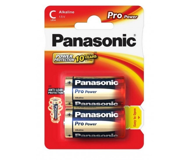 Panasonic baterii alcaline C (LR14) Pro Power 2buc LR14PPG/2BP