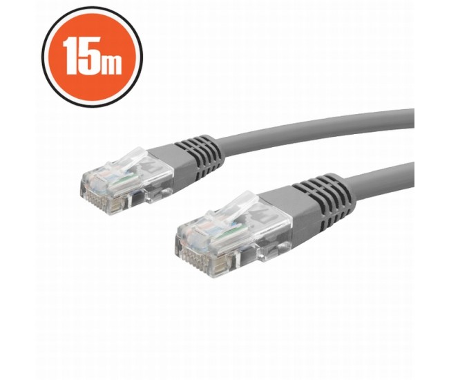 Cablu patch 8p8c CAT5e UTP 15m gri