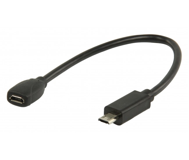 Cablu adaptor MHL mama - MHL SIII tata micro USB 11 pini 0.2m negru VALUELINE