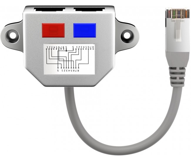 Distribuitor RJ45 la 2x RJ45 mama Goobay