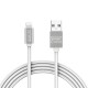 Cablu de date iPhone lightning 1m argintiu cu iluminare LED rosu delight