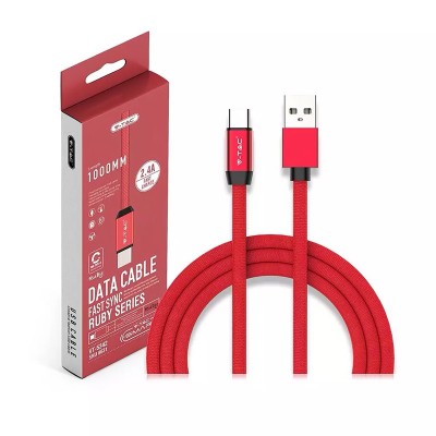 Cablu USB TYPE C 1m plat rosu 2.4A RUBY EDITION V-Tac SKU-8631