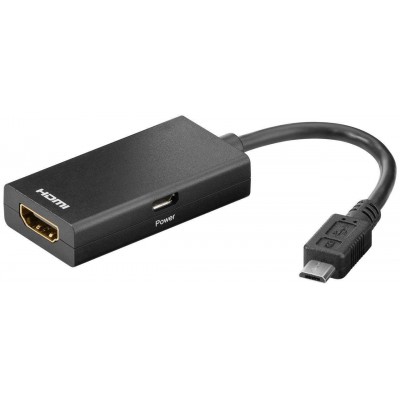 Adaptor MHL micro USB 5 pini tata - HDMI mama Goobay