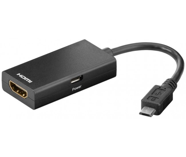 Adaptor MHL micro USB 5 pini tata - HDMI mama Goobay