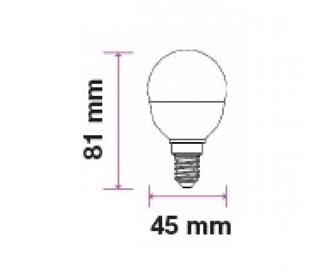 Bec LED G45 E27 5.5W 470lm 4000K alb neutru cip SAMSUNG V-TAC