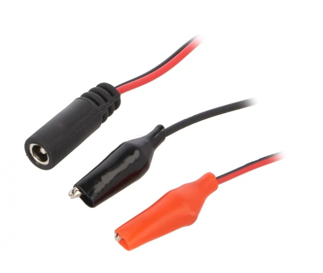 Conexiune adaptor 5.5x2.1mm mama - iesire clema crocodil izolata 30cm CELLEVIA POWER CABLE-1/CL