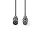 Cablu Digital DMX XLR 3-pini tata - XLR 3-pini mama 110 Ohm 1.5m gri Nedis