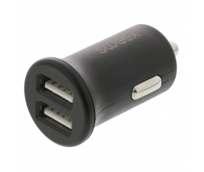 Incarcator auto 2x USB 2.4A negru Sweex