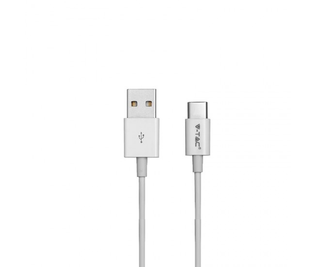 Cablu USB Type C 1m 2.4A alb SILVER EDITON V-TAC SKU-8486