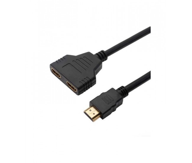 Cablu adaptor HDMI la 2x HDMI aurit spitter