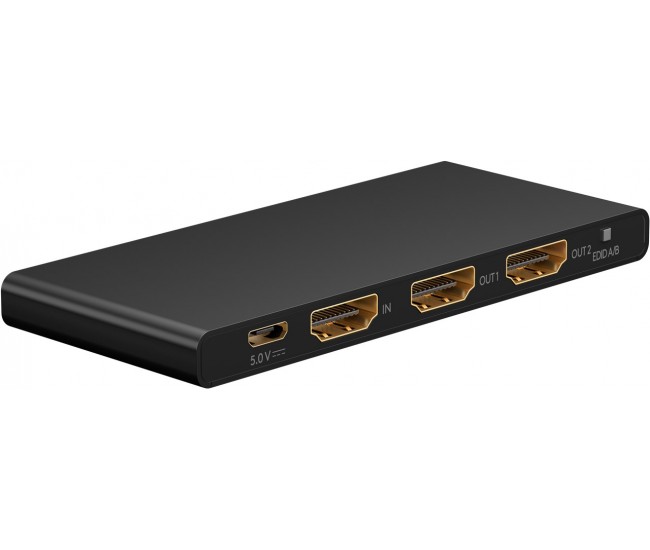 Splitter HDMI 4K 60Hz V2.0 1x HDM 1 la 2x HDMI activ Goobay 58481