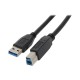 Cablu USB 3.0 USB A mufa - USB B mufa nichelat 1m negru 28AWG LOGILINK CU0023