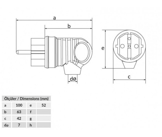 Fisa schuko cauciuc cu inel Bemis BK1-1402-2021 2P+E 16A 250V IP44 negru