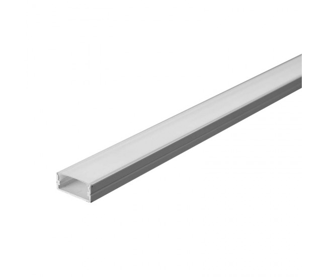 Profil aluminiu 2m alb pentru Banda LED 17.4mm x 7mm cu difuzor alb mat si accesorii prindere/capace V-TAC