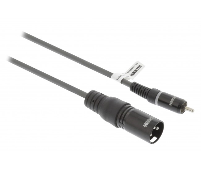 Cablu audio mono XLR 3 pini tata - RCA tata 1.5m gri Sweex