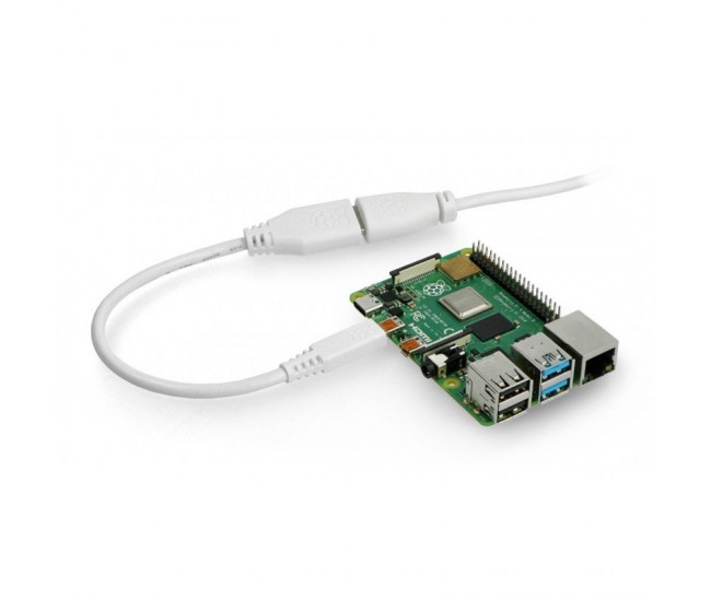 Cablu adaptor HDMI mama - micro HDMI tata 0.235m alb RASPBERRY 789RP-19040302