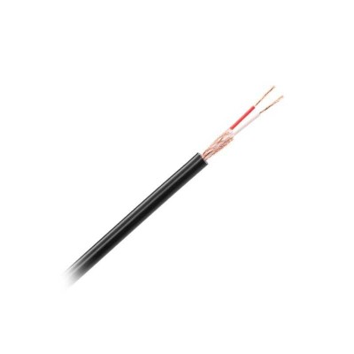 Cablu stereo pentru microfon 2x 20fire Cupru x0.12mm 6mm negru Azusa KAB0605A