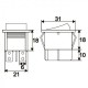 Interupator basculant 4 pini 1 circuit 16A 250V OFF-ON rosu 21.7x28.5mm