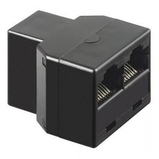 Adaptor 8p8c ISDN RJ45 mama la 2x RJ45 mama negru Goobay