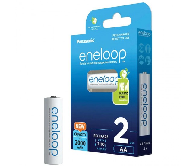 Panasonic Eneloop set acumulatori Ni-MH AA R6 2000mA 2100 cicluri 2buc BK-3MCDE/2BE 5410853064176