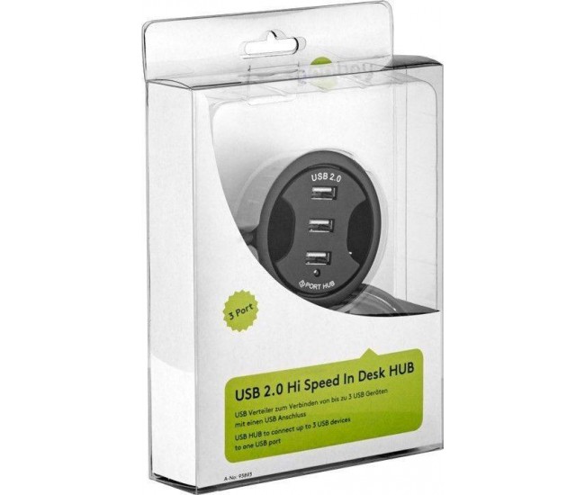 Hub 3x USB 2.0 pentru birou Goobay