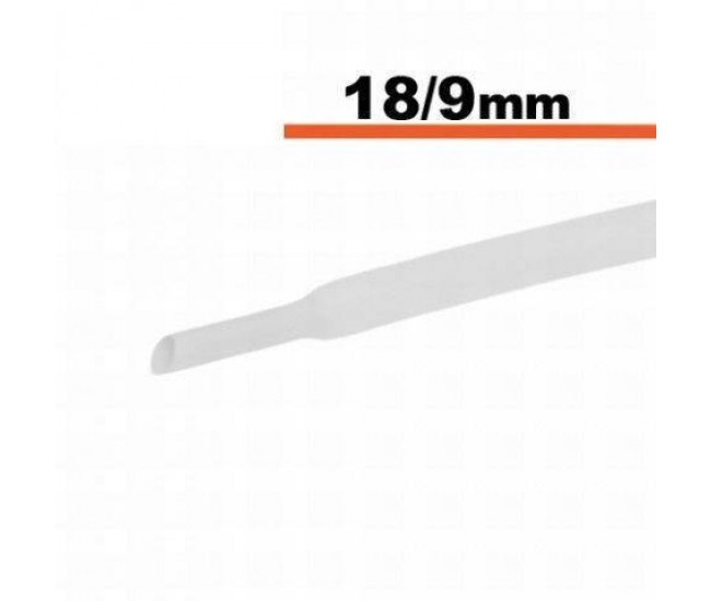 Tub termocontractibil alb 18mm/ 9mm 0.5m