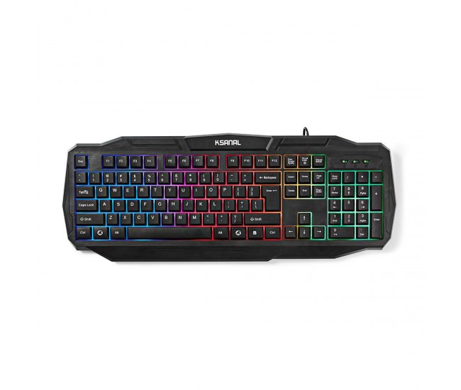 Tastatura Gaming cu fir USB 2.0 US International negru Nedis