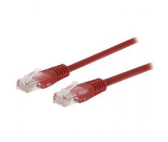 Cablu CAT5e UTP de retea RJ45 8P8C tata - RJ45 8P8C tata 2m rosu Valueline