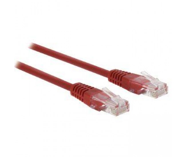 Cablu CAT5e UTP de retea RJ45 8P8C tata - RJ45 8P8C tata 2m rosu Valueline