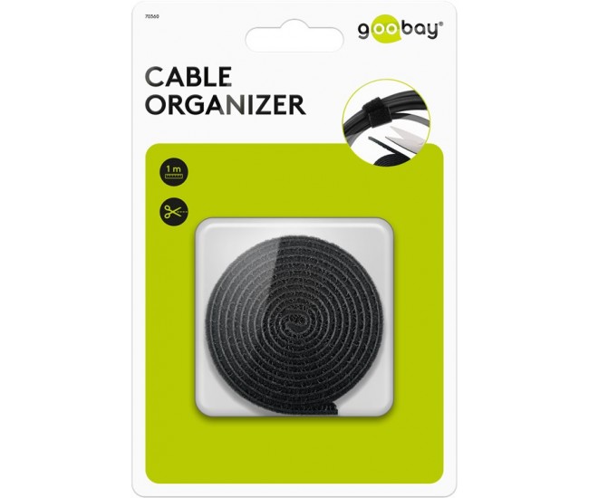 Set de gestionare fixare cabluri 1m negru Goobay