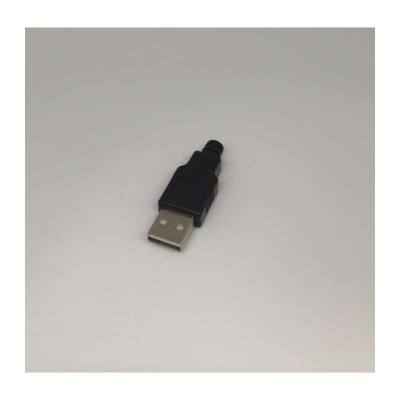 Mufa USB (2.0) TIP A tata pe cablu carcasa plastic negru