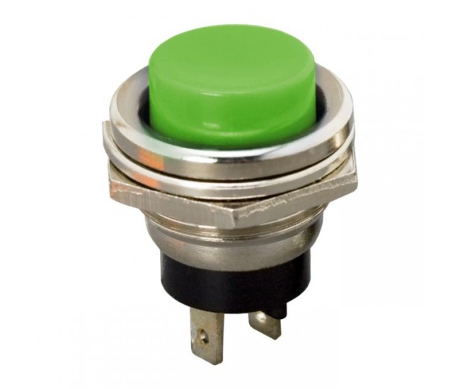 Buton 1 circuit 2A 250V OFF-ON fara retinere verde 09065ZO