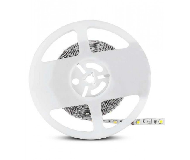 Banda LED SMD5050 60LED/m RGB +alb rece 6500K 12V IP20 5m V-TAC SKU-212159