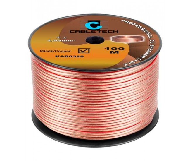 Cablu difuzor 4mm x2 cupru transparent Cabletech KAB0328