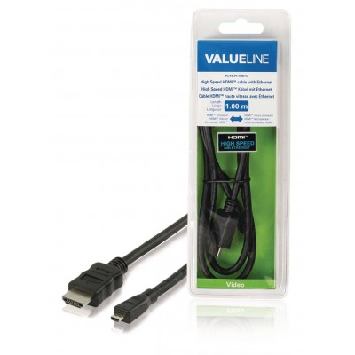 Cablu micro HDMI - HDMI tata-tata High Speed Ethernet 1m VALUELINE