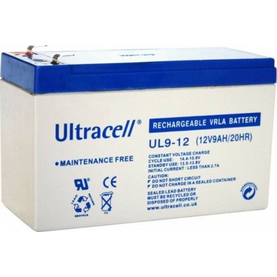 Acumulator plumb acid 12V 9Ah Ultracell borna lata 151x65x93mm