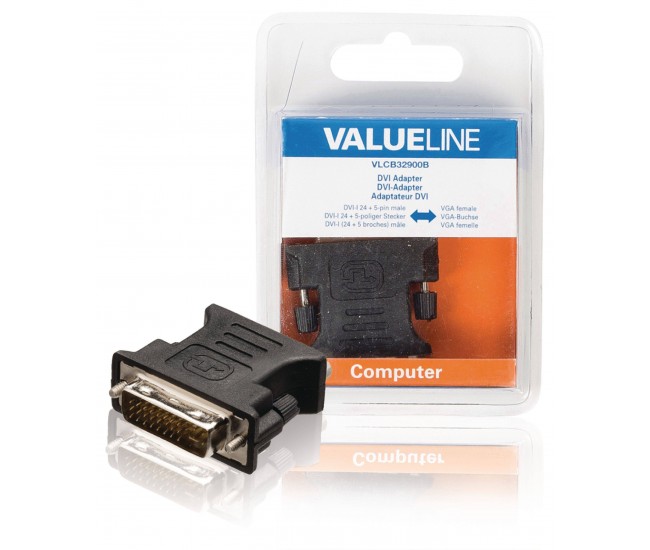 Adaptor DVI-I 24+5 tata - VGA mama Valueline