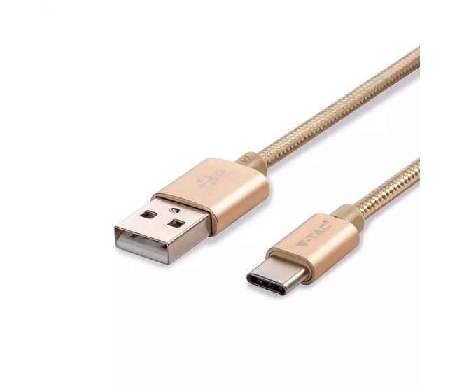 Cablu USB TYPE C 1m auriu 2.4A PLATINUM EDITION V-Tac SKU-8493