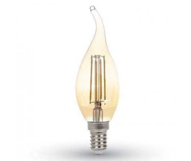 Bec LED E14 4W alb cald cu filament 2200K V-TAC