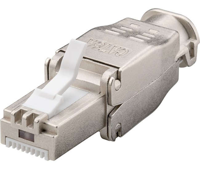 Mufa tata RJ45 CAT6A STP metal ecranata cablu max. 9mm AWG 22 - AWG 24 montare fara cleste 38292 Goobay