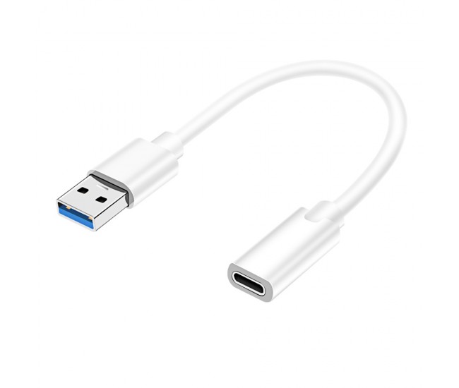 Cablu OTG USB 3.0 A tata - USB 3.1 mama 0.1m alb