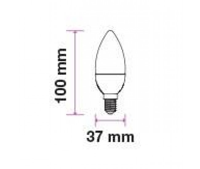 Bec LED 4W E14 220V lumanare alb V-TAC