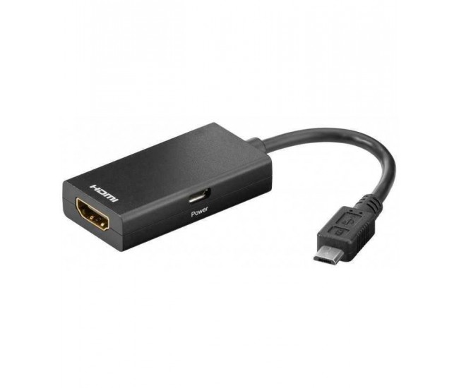 Adaptor MHL micro USB 5 pini tata - HDMI mama Goobay